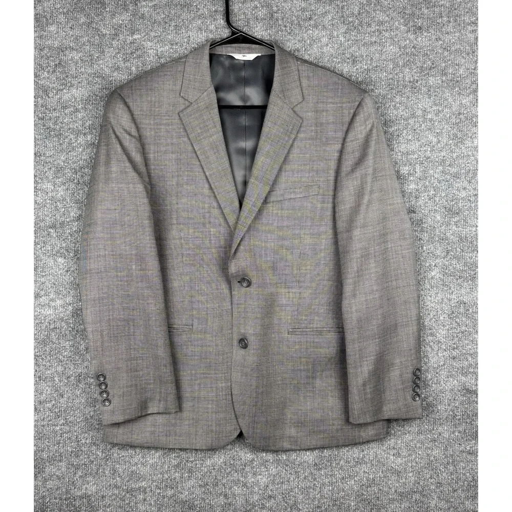 Montagna Oxford Sport Coat Mens 40S Gray Super 120s Merino Wool Blazer Italy